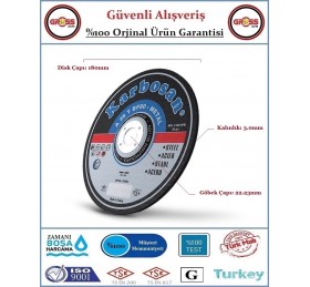 Karbosan Metal Kesme Disk Taşı - 180MM