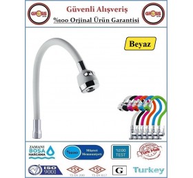 Spiralli Esnek Mutfak Evye Batarya Borusu - Beyaz