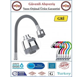 Spiralli Esnek Mutfak Evye Batarya Borusu - Gri