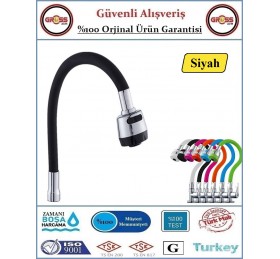 Spiralli Esnek Mutfak Evye Batarya Borusu - Siyah