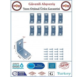 Masa Gönye - 15x25x25 Mobilya Bağlantı L Köşebenti - 10 Adet