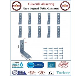Masa Gönye - 15x45x45 Mobilya Bağlantı L Köşebenti - 10 Adet