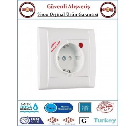 Makel Akım Şok Korumalı Topraklı Priz 