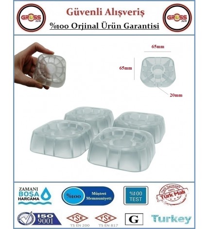 Çamaşır, Bulaşık Makina Titreşim Önleyici ve Kaydırmaz Ayak - 4 Adet