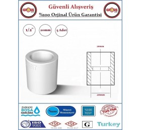 Fırat PPRC Manşon - 20mm - 5 Adet