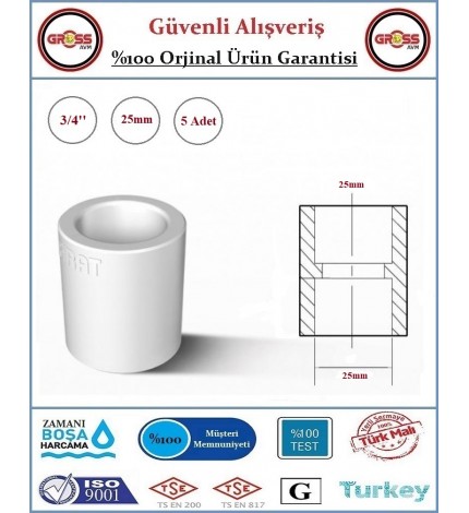 Fırat PPRC Manşon - 25mm - 5 Adet