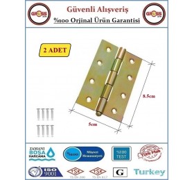 Yaprak Menteşe - No: 3.5 - Metal - 5x8.5cm - 2 Adet