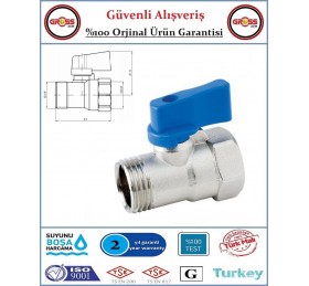 Küresel Mini Vana - %100 Prinç - 1/2''