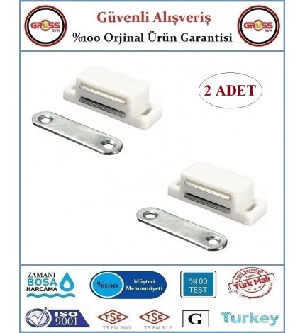 Manyetik Mıknatıslı Çıt Çıt - Mobilya, Sineklik, Kapak Çıt Çıtı - Beyaz - 2 Adet