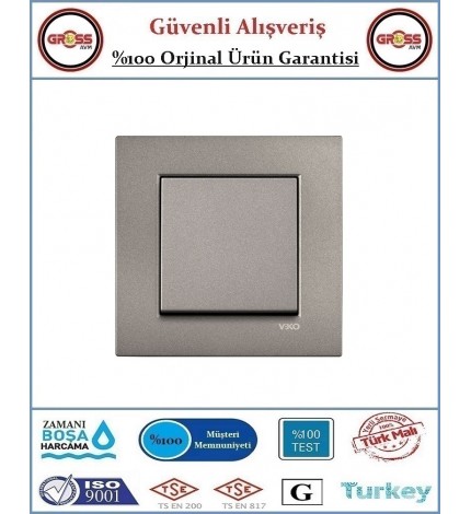 Viko Novella Tekli Anahtar - Çerçeve Dahil - Antrasit