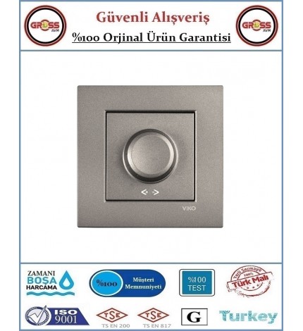 Viko Novella Dimmer 600W - Çerçeve Dahil - Antrasit