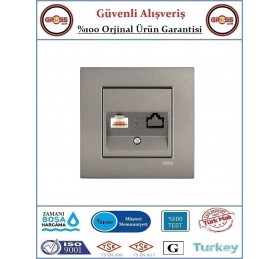 Viko Novella Telefon Prizi - Çerçeve Dahil - Antrasit