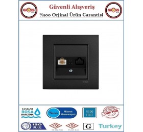 Viko Novella Telefon Prizi - Çerçeve Dahil - Siyah