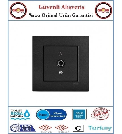 Viko Novella F Konnektör Uydu - Çerçeve Dahil - Siyah