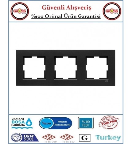 Viko Novella Üçlü Çerçeve - Siyah