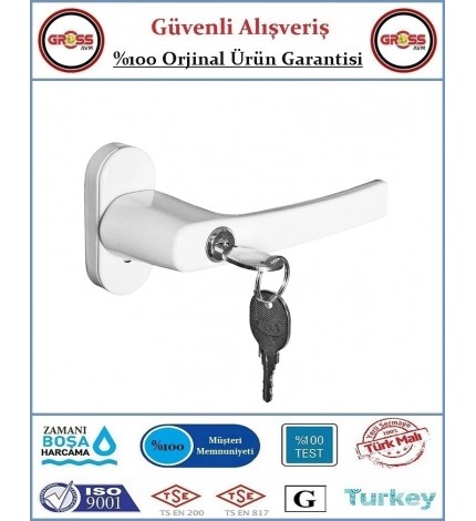 Pimapen Pencere ve Balkon Kapı Kolu - Anahtarlı Kilitli - Tekli