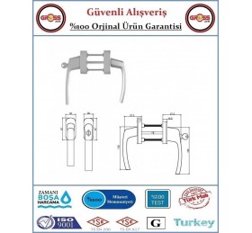 Pimapen Pencere ve Balkon Kapı Kolu - Anahtarlı Kilitli - İkili