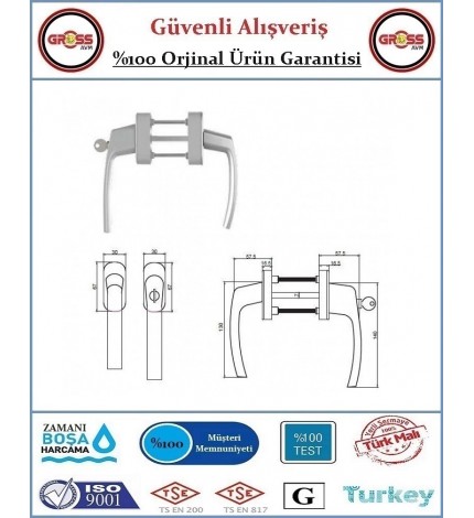 Pimapen Pencere ve Balkon Kapı Kolu - Anahtarlı Kilitli - İkili