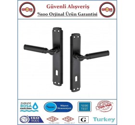 Parçalı İç Oda Kapı Kolu - Mat Siyah - 1 Takım Ön ve Arka