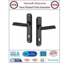 Prizma İç Oda Kapı Kolu - Mat Siyah - 1 Takım Ön ve Arka