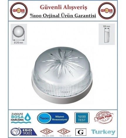 Plastik Glop Tavan Armatürü - Beyaz