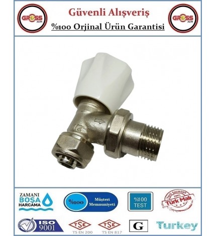 Şenpres Pex-Al Köşe Radyatör Vanası - %100 Prinç - 1/2''