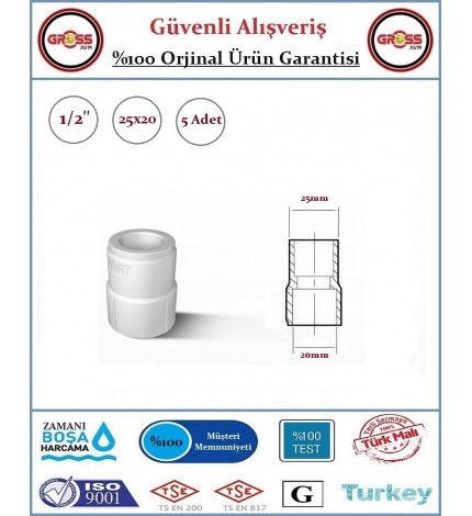 Fırat PPRC Redüksiyon - 25x20mm - 5 Adet