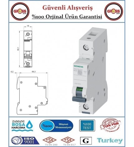 Siemens C - Tipi 3 Amper Otomatik Sigorta
