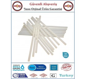 Çubuk Mum Silikon Şeffaf - 11.2X300mm Kalın - 10 Adet
