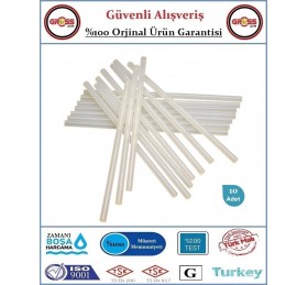 Çubuk Mum Silikon Şeffaf - 7.4X300mm İnce - 10 Adet