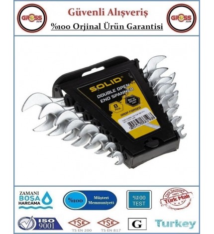 Solid Profesyonel Açık Ağız Anahtar Takımı - 8 Parça