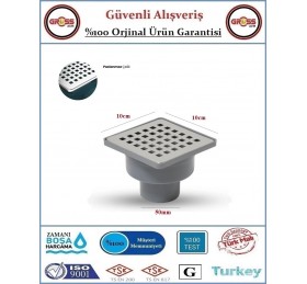 Alttan Çıkışlı Yer Süzgeci - 10x10 - Krom Kapak