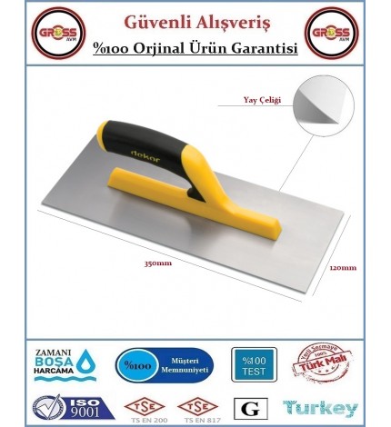 Dekor Plastik Saplı Alçı Malası - Yay Çeliği - 35CM