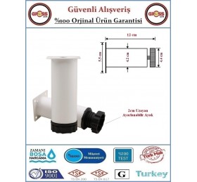 Metal Ayarlanabilir Koltuk - Mobilya - Baza Ayağı - 12cm - Beyaz - 2 Adet 