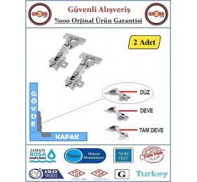 Tas Menteşe - Mobilya Kapak Menteşesi - Düz - 2 Adet