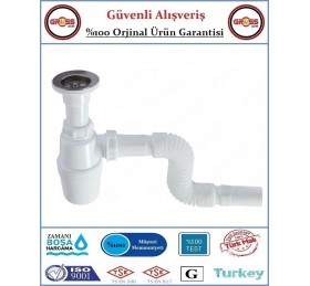 Taslı Depolu Lavabo Evye Sifonu - Körüklü