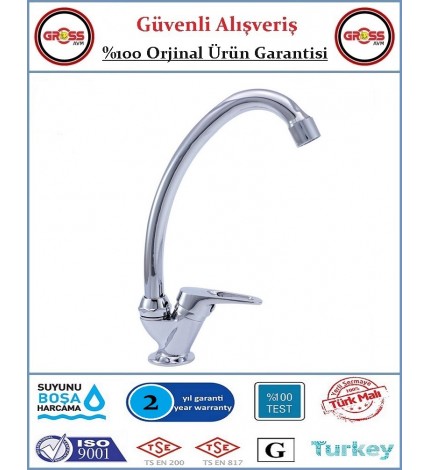 Tek Gövde Mix Mermer Üstü Evye, Lavabo Bataryası