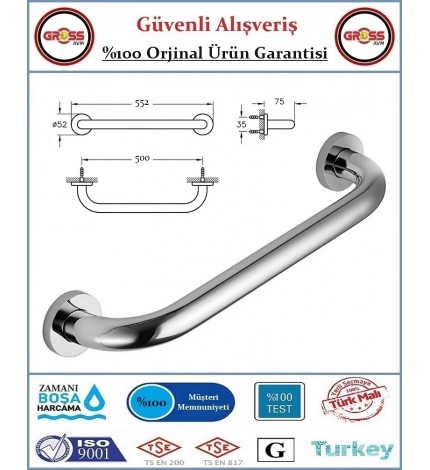 Engelli Tutacağı - Bedensel Engelli Küvet Tutunma Barı 50cm