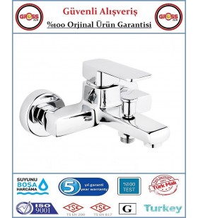 Uzay Neptün Kare Banyo Bataryası - 40'lık Kartuş - Krom