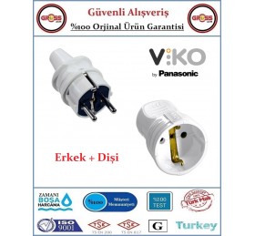 Viko Erkek Fiş + Dişi Fiş - Ikisi Bir Arada - Topraklı