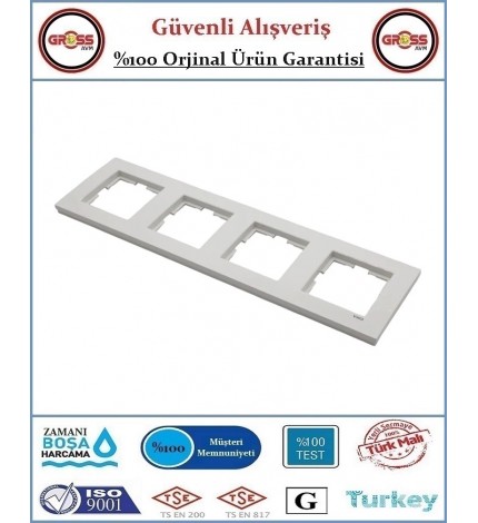 Viko Karre Dörtlü Çerçeve - Beyaz