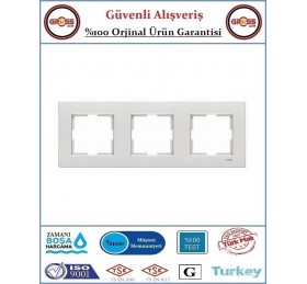 Viko Karre Üçlü Çerçeve - Beyaz