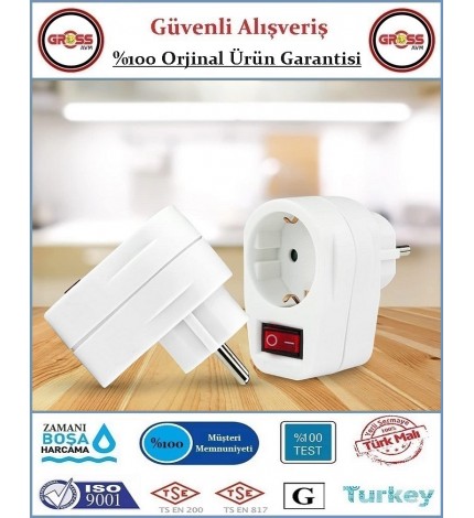 Viko Anahtarlı Tekli Topraklı Fiş - Priz