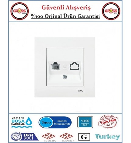 Viko Karre Tekli Telefon Prizi - Çerçeve Dahil - Beyaz