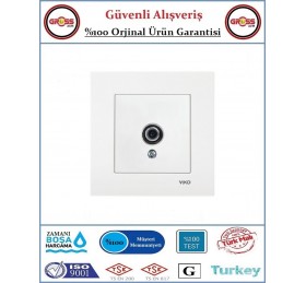 Viko Karre Uydu F Konnektör - Çerçeve Dahil - Beyaz