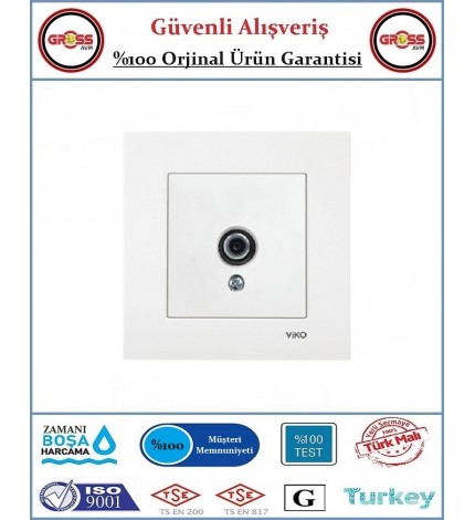 Viko Karre Uydu F Konnektör - Çerçeve Dahil - Beyaz