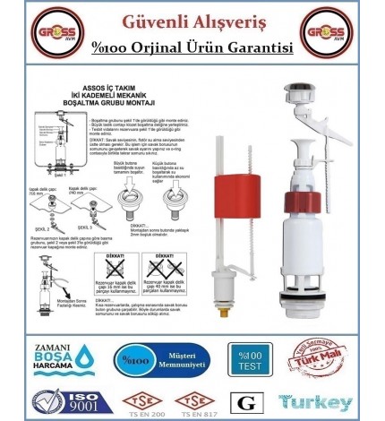 Visam Asos Çift Kademeli Klozet Rezervuar İç Takımı