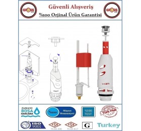 Visam Teos Klozet Rezervuar İç Takımı Basmalı 