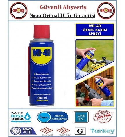 WD-40 Pas Sökücü Yağlayıcı - Orjinal Ürün - 200ML