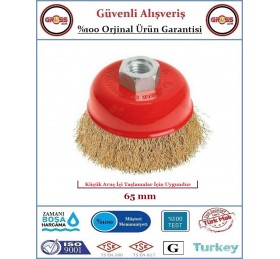 Bay-Tec Sarı Saçaklı Çanak Tel Fırça - 65MM